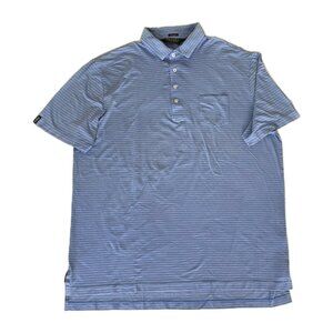 Polo Golf Ralph Lauren Stretch Lisle Polo Shirt Men Size XL Blue Pink Stripes SS